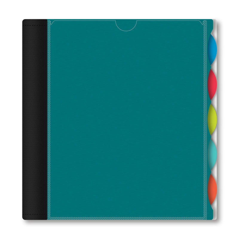 iScholar iQ+ 5-Subject Poly Cover Wirebound Notebook, College Ruled, 11 x 8.5 Inch Sheet Size, 200 Sheets, Teal (59906-TL) - Image 1